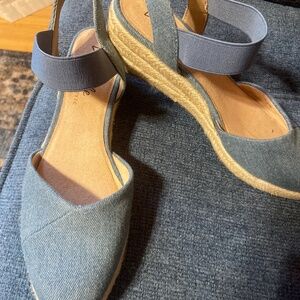 Blue espadrille sandals